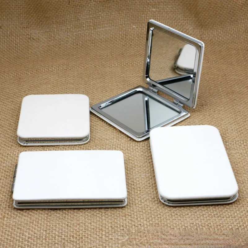 All White Double Sided Mirror Foldable Pocket Makeup for Mirrors Circular Square Heart Women Girls Cosmetic Mirrors Beauty Tools Y240819