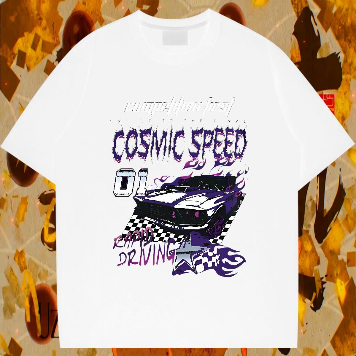 Cool Tshirt for Man Woman Street 230g 100% Cotton Custom Big Size Pure Cotton car T-Shirts for Men Fashion Casual Tshirts
