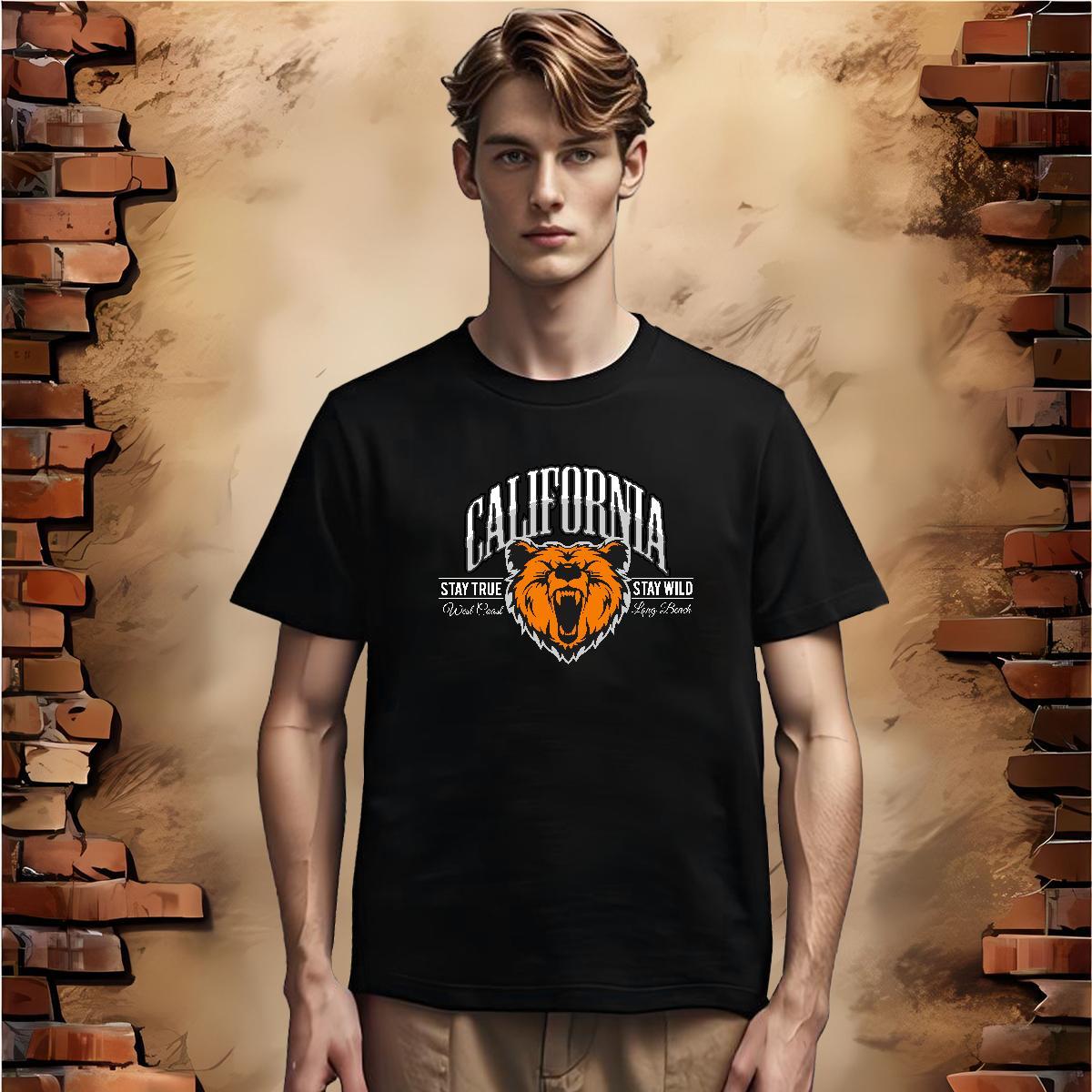 T-Shirts for Men 100% Cotton 230g animal Home Outdoor Breathable Crew Neck Customized Print Tshirt for Man Woman DIY Wholesale Polos