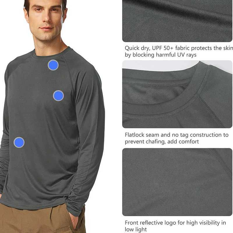 Mens Shirts Sun Protection Shirts Uv Spf Upf 50+ Long Sleeve Stretchy Tops Rash Guard Fishing Running Quick Dry LightweightXJ240819