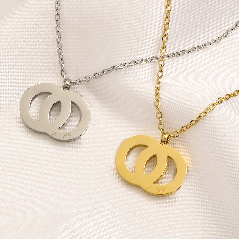 Pendants Necklaces Gold Sier Plated Stainless Steel Letter Dia Pendant Necklace Choker Chain for Women Girl Valentine's Engagement Designer Jewelry