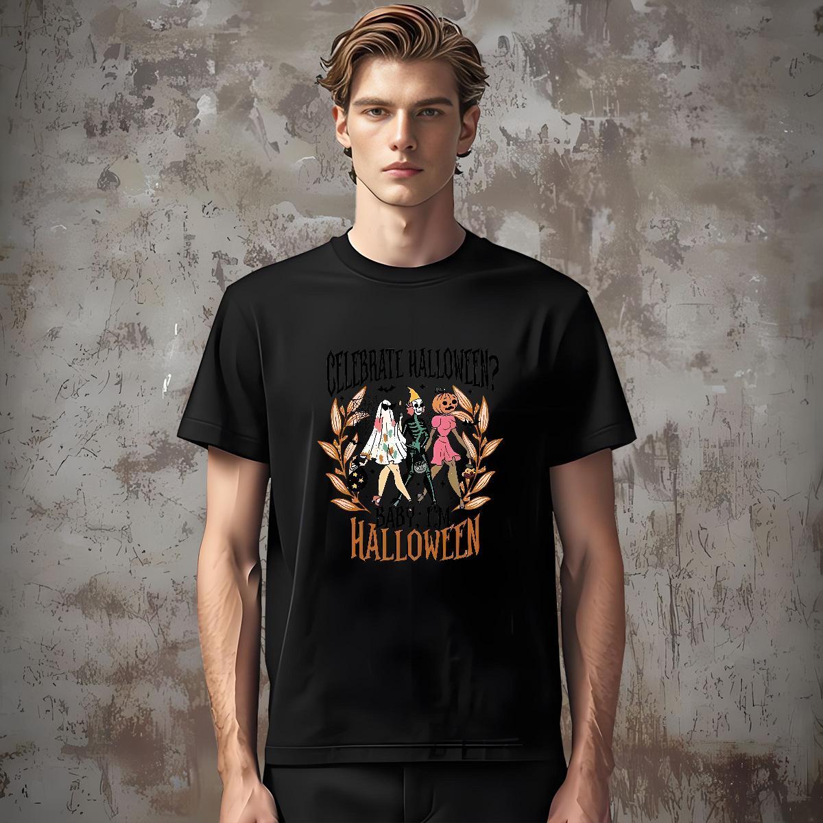 Free Shipping Tshirts halloween Sport 100% Cotton 230g Wear Breathable Short Sleeve Cool T Shirts Men Customized Print
