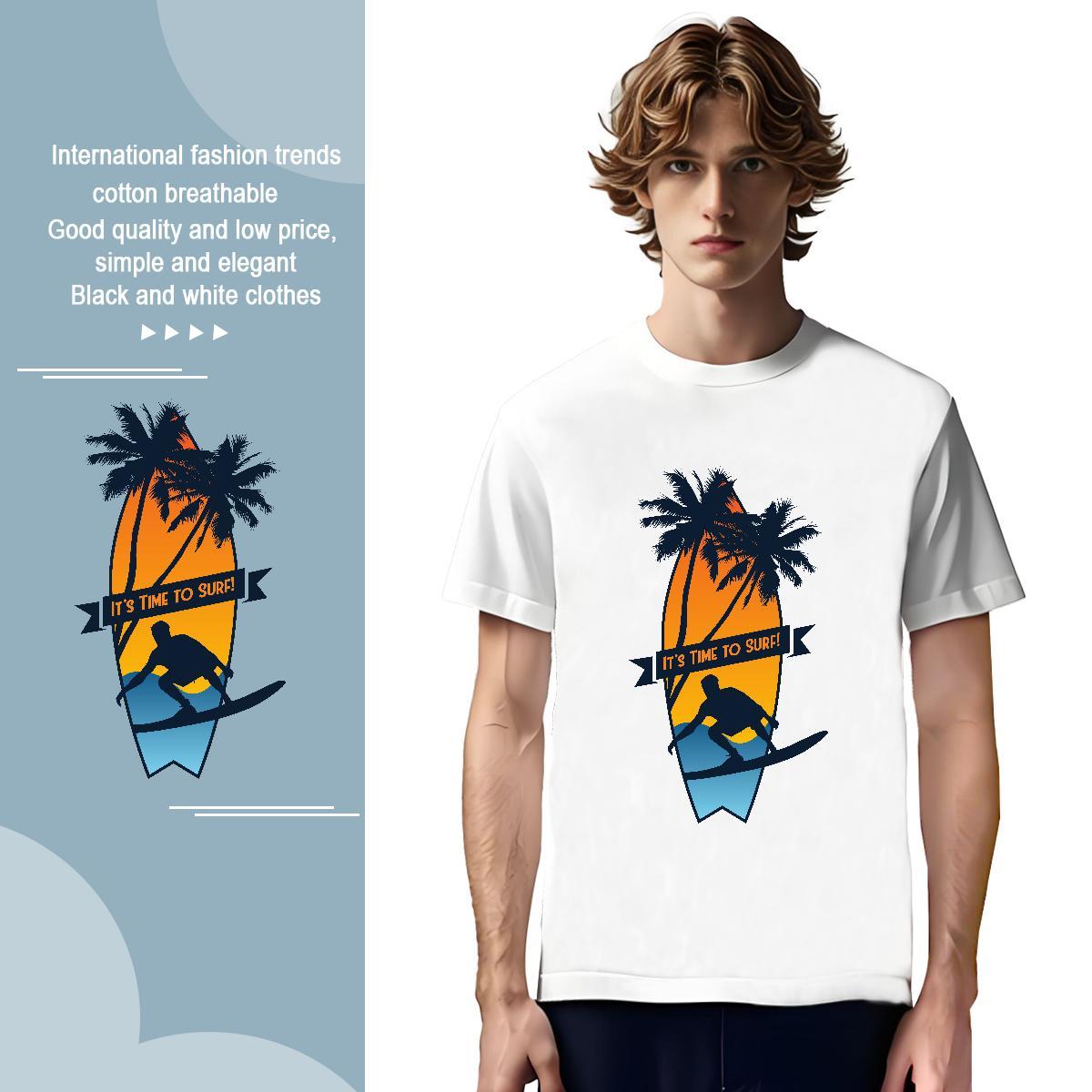 Cool sea 230g 100% Cotton Men Tees Home Outdoor Breathable Soft T-Shirts for Men Free Shipping DIY Logo Oversized Clothes