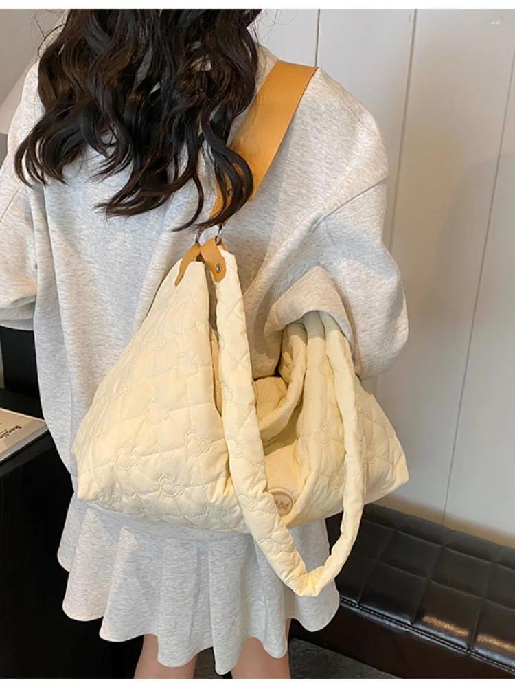 Hobo Canvas Bag Women's Tote Large Capacity Summer Crossbody 2024 Casual Plaid College Class High Quality Travel 05f0