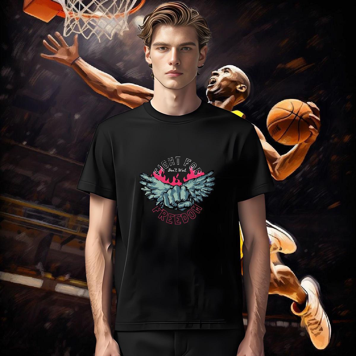 Man T Shirts 100% Cotton 230g wing Daily Wear Pure Cotton Customized Men Clothes T-Shirt Fashion Brand Tee Shirt