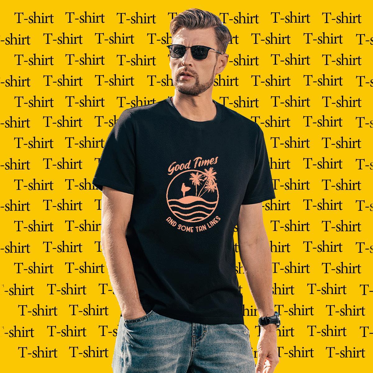 Brand Men Clothes T-Shirt Street 100% Cotton 230g DIY O-Neck Short Sleeve wave T-Shirts for Men Factory Direct Clothings