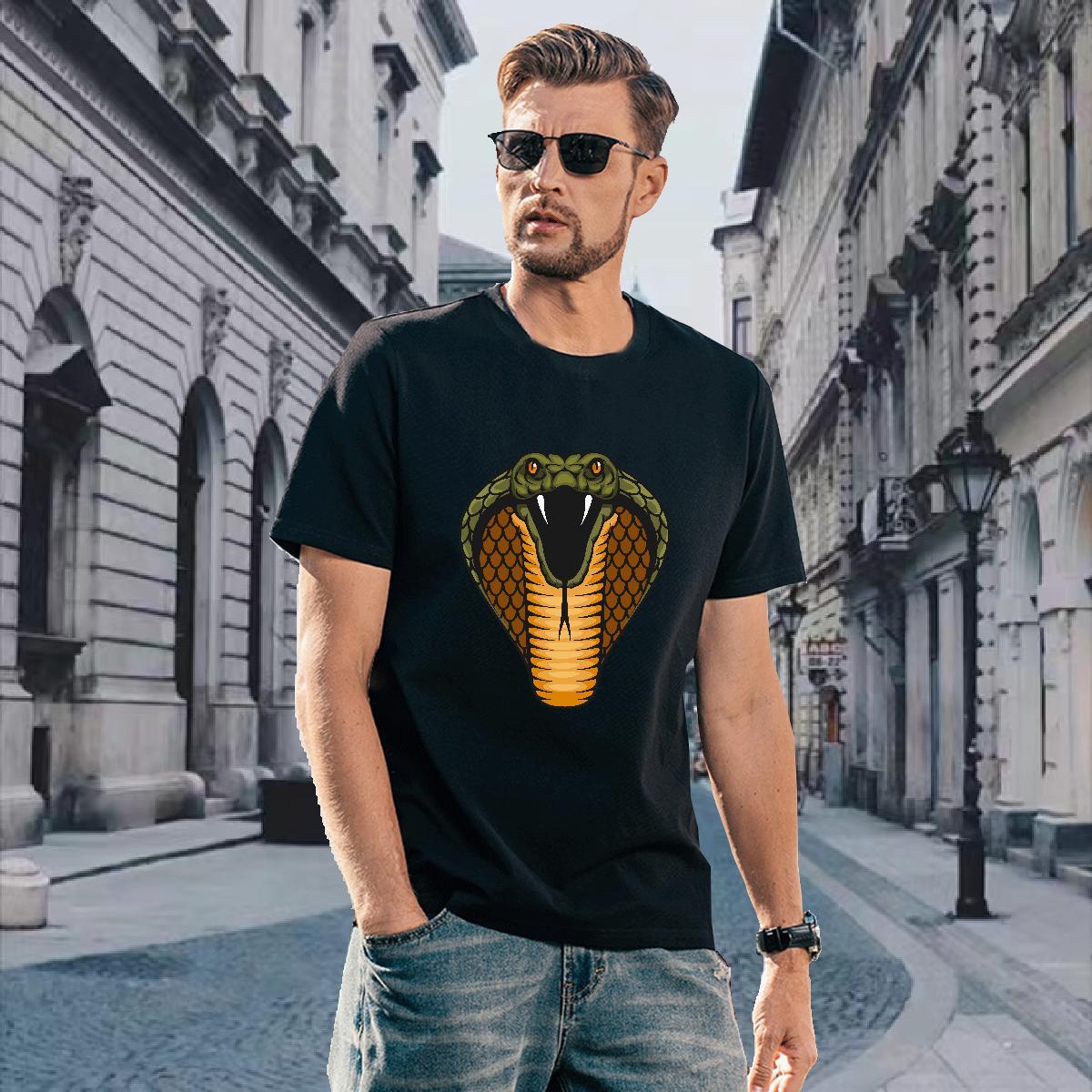 Soft T shirt cobra Crew Neck Breathable Anime Printing Street Custom Anime 230g Cotton Mens Tshirts Factory Direct Wear