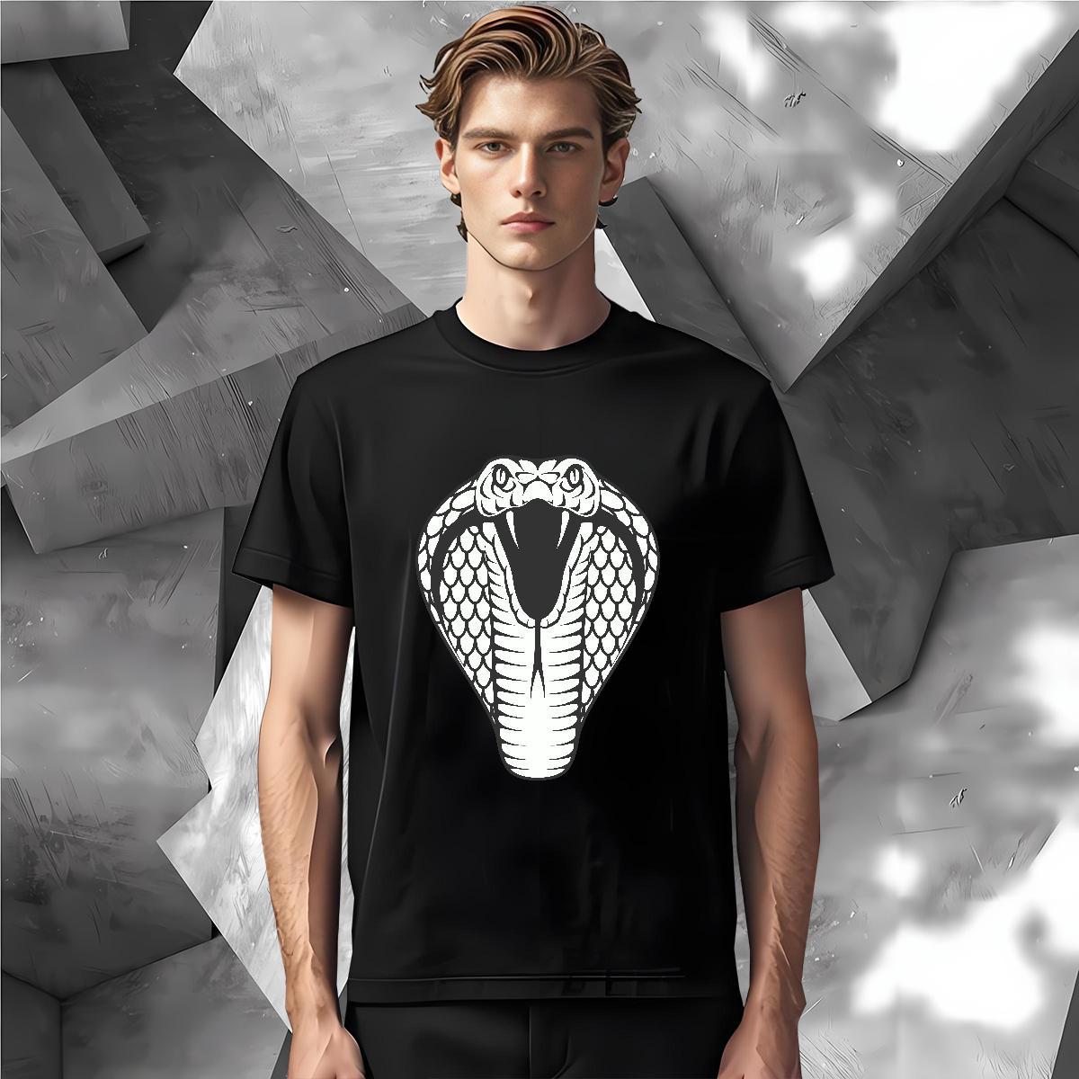 Free Shipping Men Tees cobra Sports Casual 230g Pure Cotton Tops Breathable Cool T Shirts Men Oversized 4XL