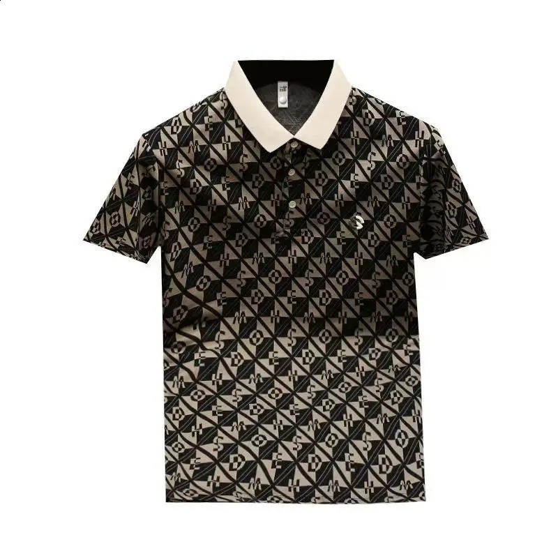 Mens Polo Shirt Lapel Button Up Polos Golf Shirt Graphic Prints Geometry Turndown High Quality Mens Casual T-shirts 240820