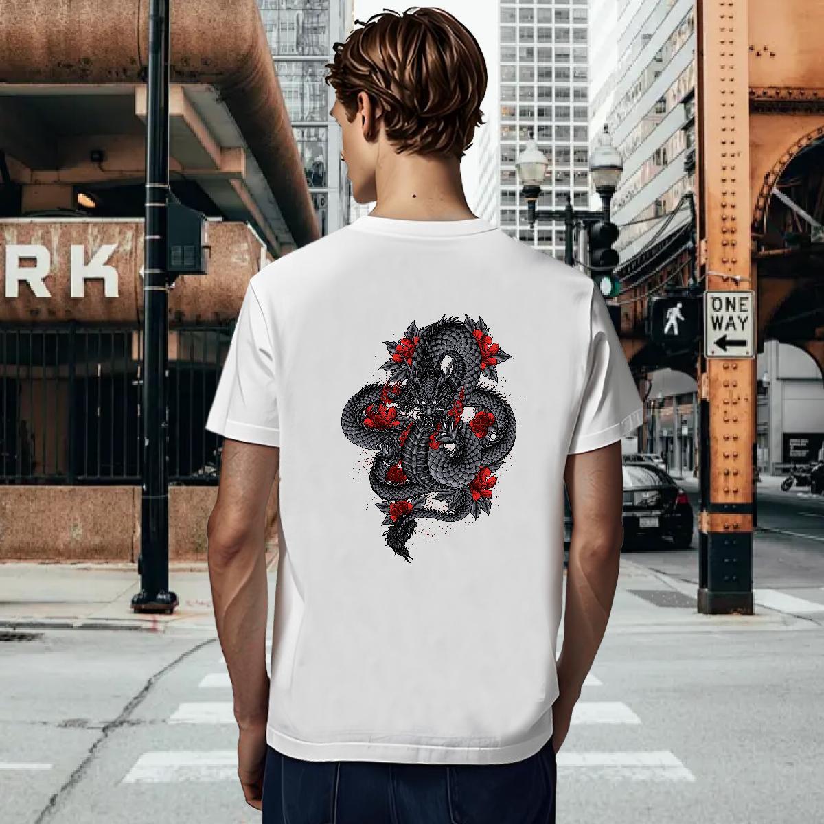 T shirt 230g Cotton ferocity Sports Casual Breathable Crew Neck DIY Printed Mens Tshirts Fashion New Cool Clothings