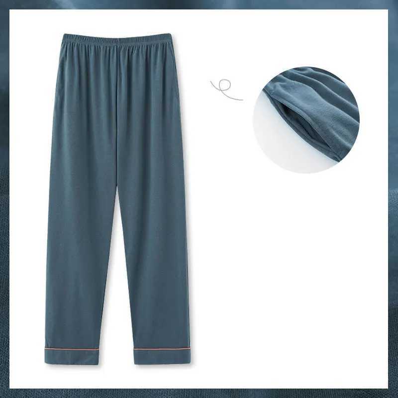 Summer and Spring Knitted Cotton Mens Plain Sleepwear Loose Soft Pants Home Breathable Mens Lounge Sleep BottomW240719
