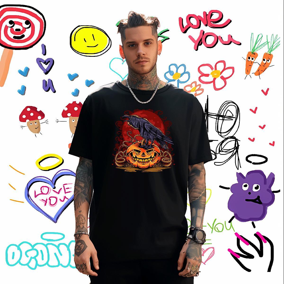 TOP Quality T-Shirts eagle Breathable Crew Neck Casual Beach Oversized 3XL 4XL 230g Pure Cotton Men Tees 2024 New Tops Tees