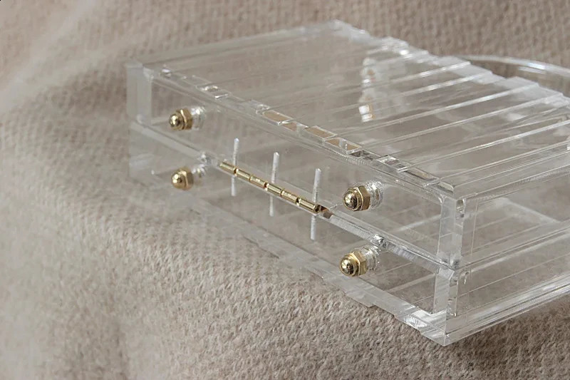 DHXJ Trendy Handbag Fashion Women Handbags Transparent Acrylic Party Prom Evening Bag Woman Casual Box Clear Clutch 240819