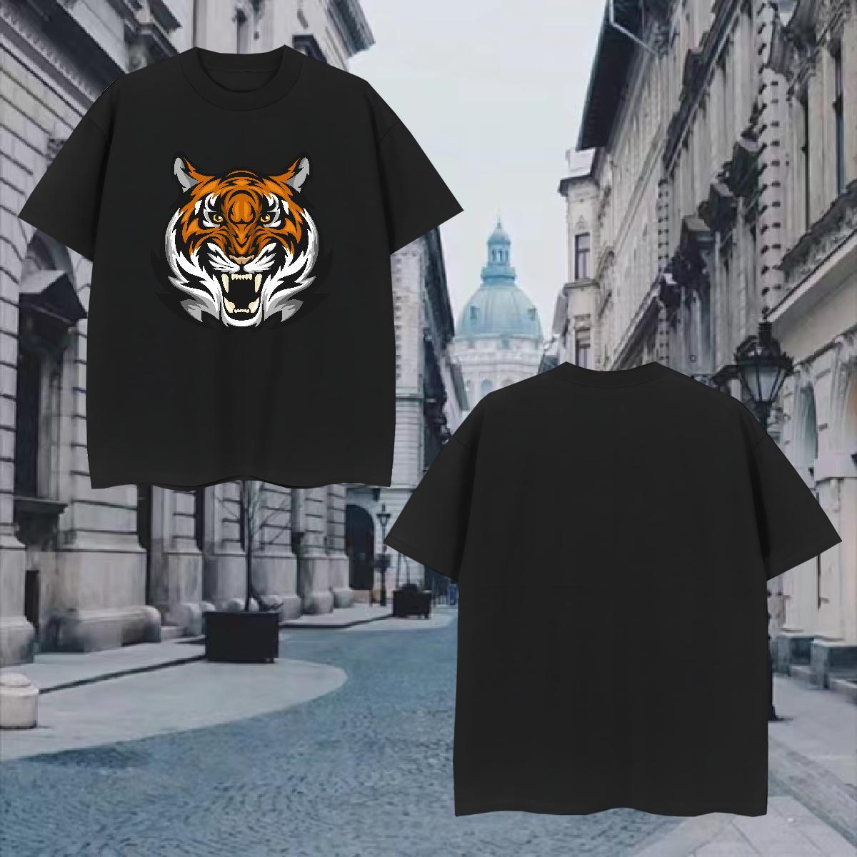 Popular Man T Shirts tiger Breathable Soft Outdoor Customized Print 230g Cotton Men Tees Designer Fashion Polos