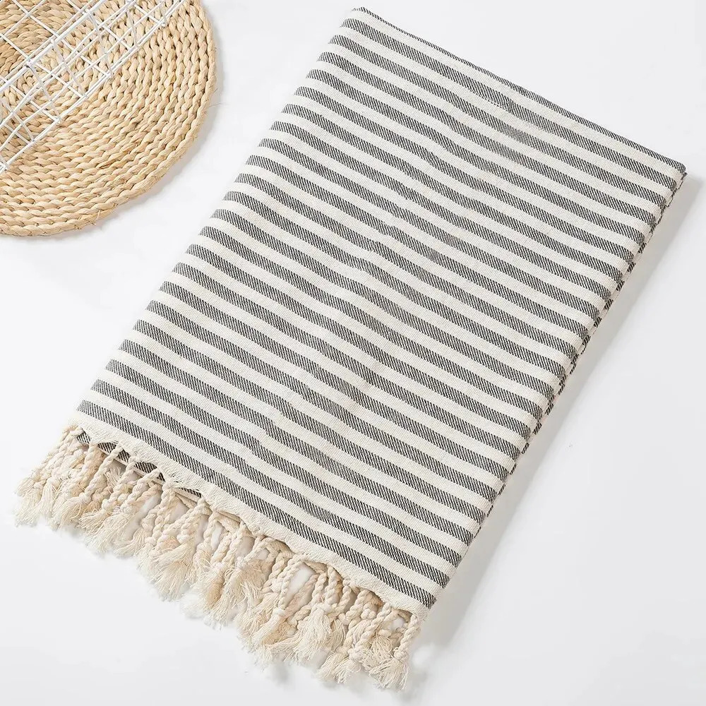 100% Cotton Turkish Beach Towel Comfortable Lightweight Absorbent Quick-drying Swimming Blanket Party Accessories 240819
