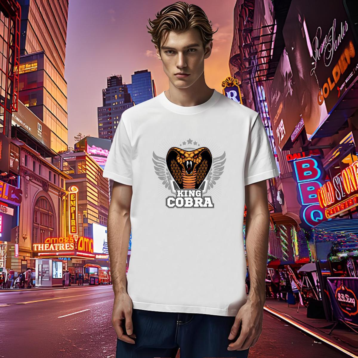 Soft T-Shirts for Men cobra Breathable Short Sleeve Street Casual Custom Big Size 230g Cotton Tshirt for Man Woman 2024 Tops Shirt