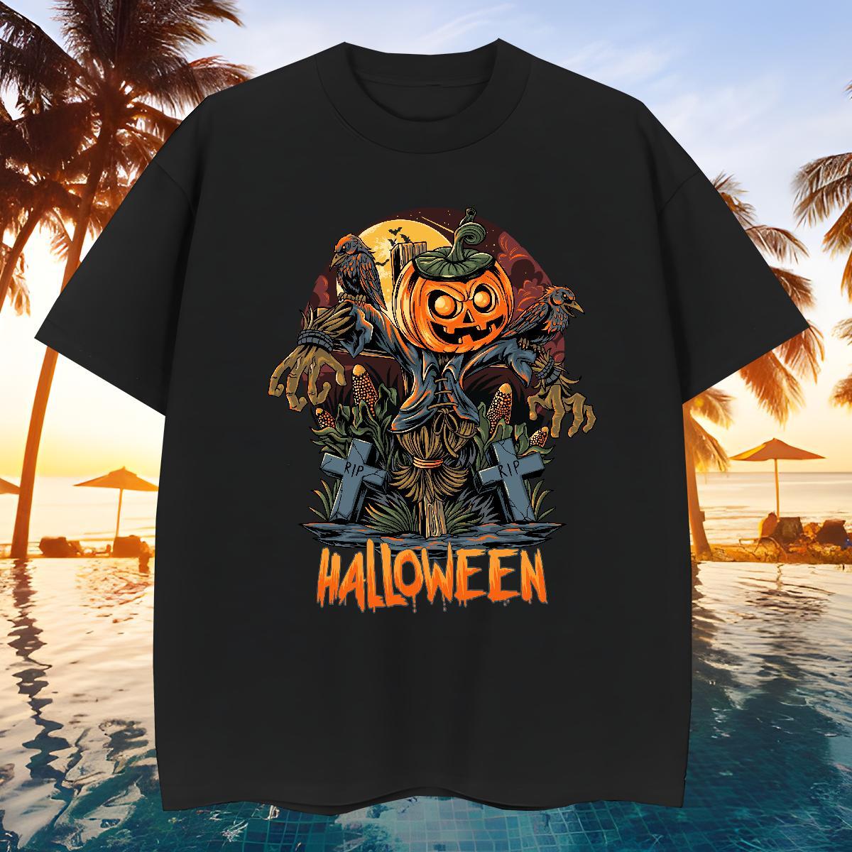 Cool T-Shirts halloween Breathable Home Outdoor Black White 230g Pure Cotton Men Clothes T-Shirt Designer Wear