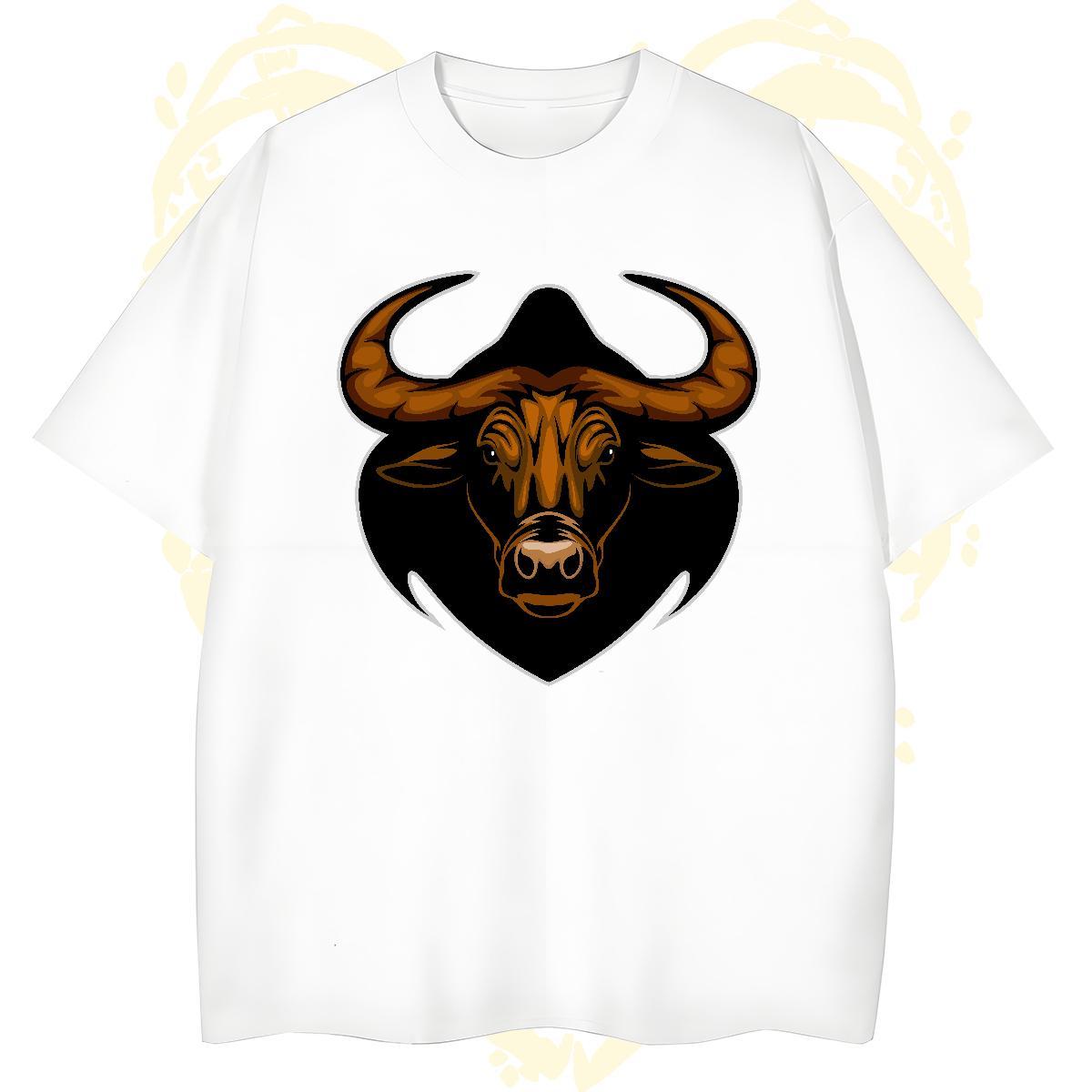 Free Shipping T-Shirts for Men bull Breathable Crew Neck Casual Daily Wear Anime 230g Pure Cotton Couples T Shirts Casual New Tops Tees