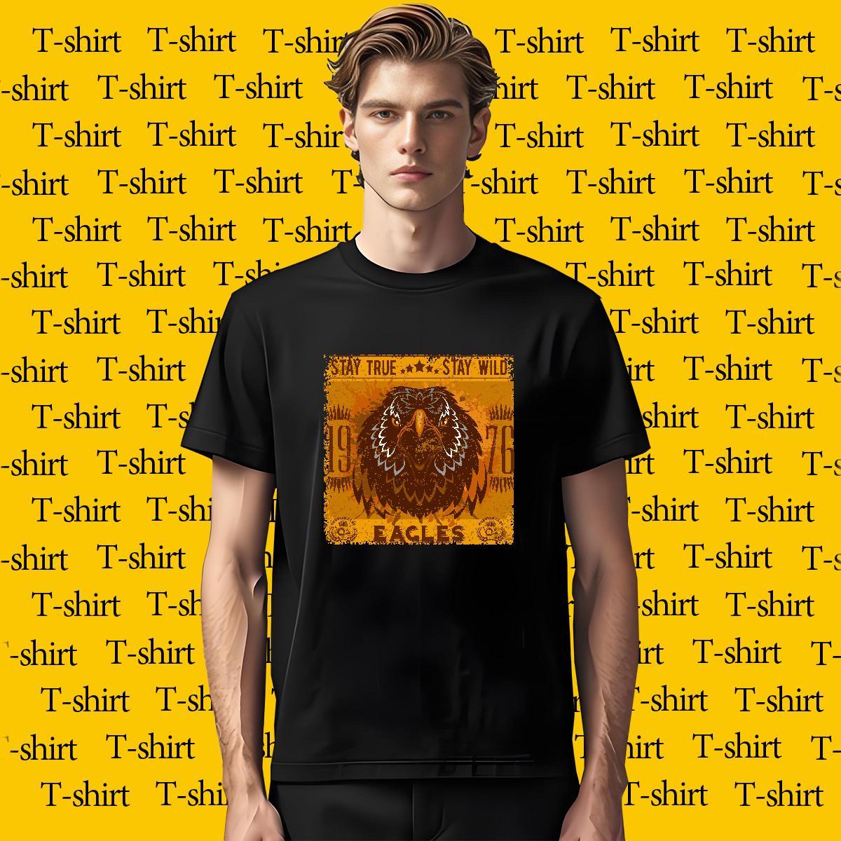 Unisex T-Shirts for Men eagle Crew Neck Breathable Casual Daily Wear Anime 100% Cotton 230g Couples T Shirts Classic Top Tees