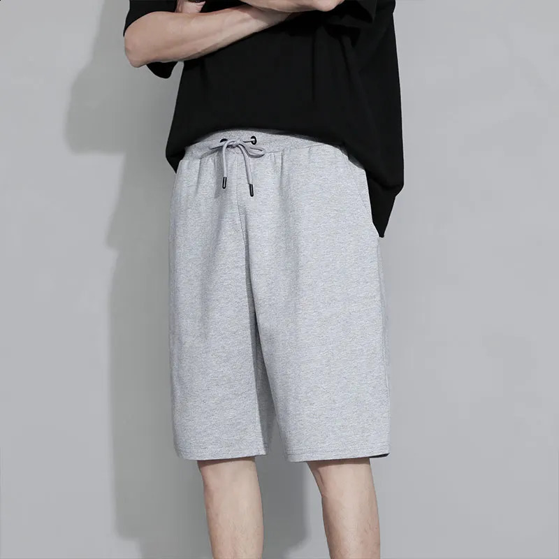 YJKVUR 100% Cotton Drawstring Shorts for Mens Summer Casual Jogging Sweatshirt Plus Size Fitness Gym High Quality 240819