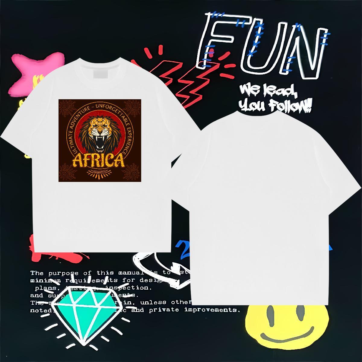 DIY Tshirts lion Street 100% Cotton 230g Clothings Breathable Short Sleeve Cool Design Mens T Shirts Custom Cartoon