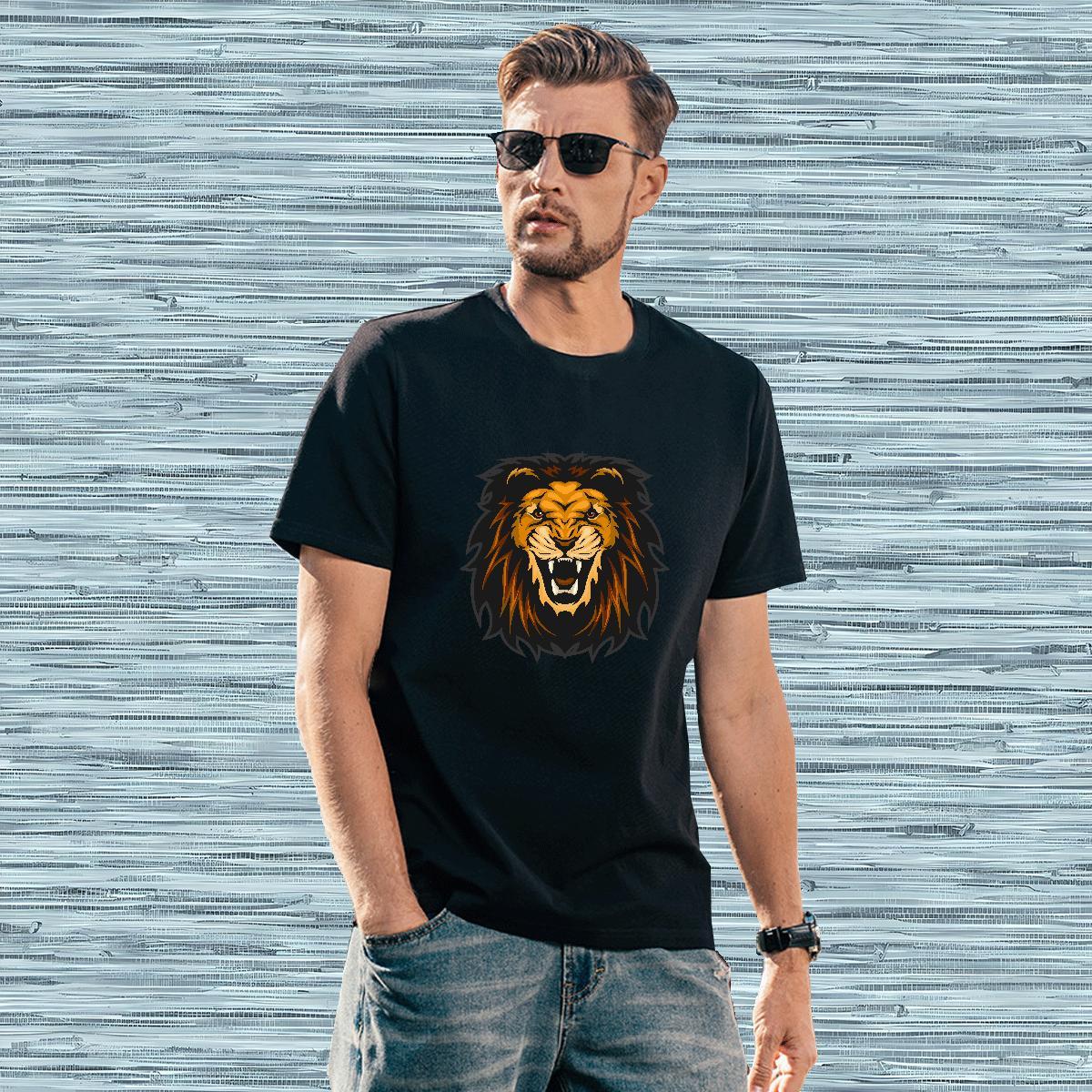 Designer Mens T Shirts lion Breathable Short Sleeve Street Custom Printing 230g Pure Cotton Couples T Shirts Casual New Tee Shirt