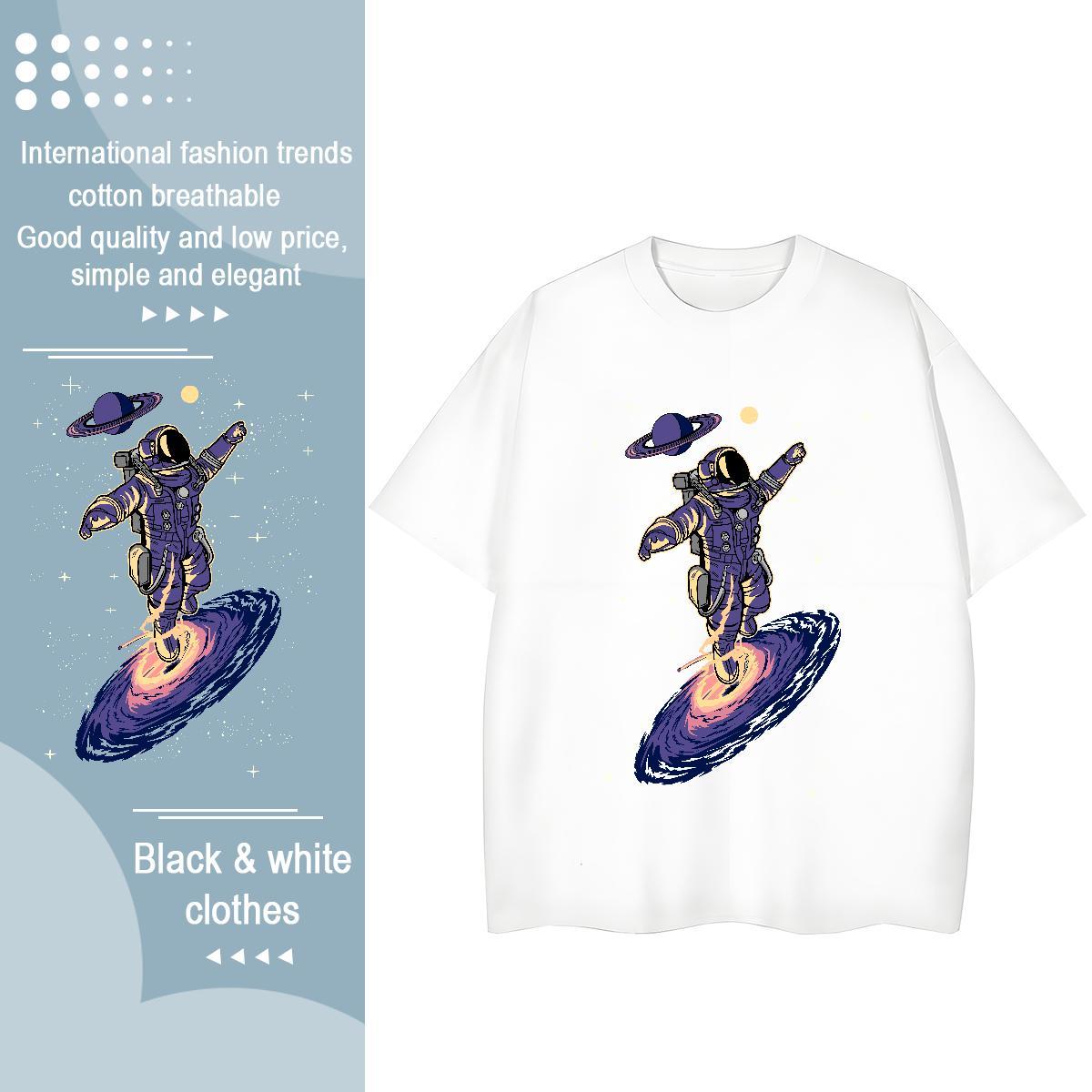 2024 DIY Women Tees Hip Hop Round Neck Short Sleeve Tops Designer Nice 230g Pure Cotton spaceman DIY Anime Woman T Shirts