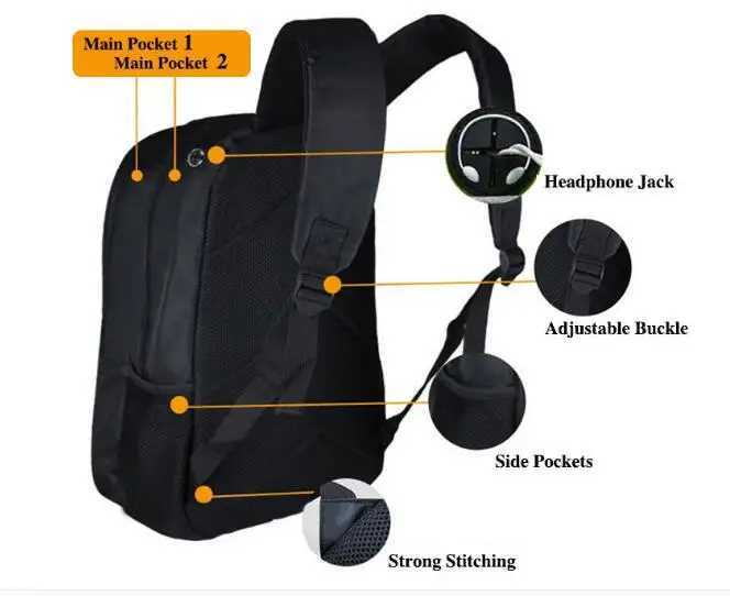 Cartoon Grand Theft Auto GTA5 3D Backpack School Bag Book Bag Zipper Messenger Children Boys Girls Students School Gift Y240820