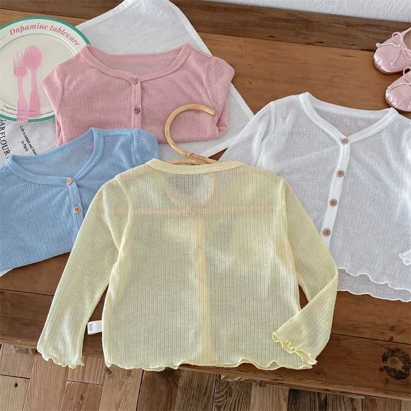 Summer Korean Children Clothing Breathable Soft Kids Casual Coat Baby Toddler Sunscreen Thin Cardigan Toddler Girls Boys OutwearXJ240819