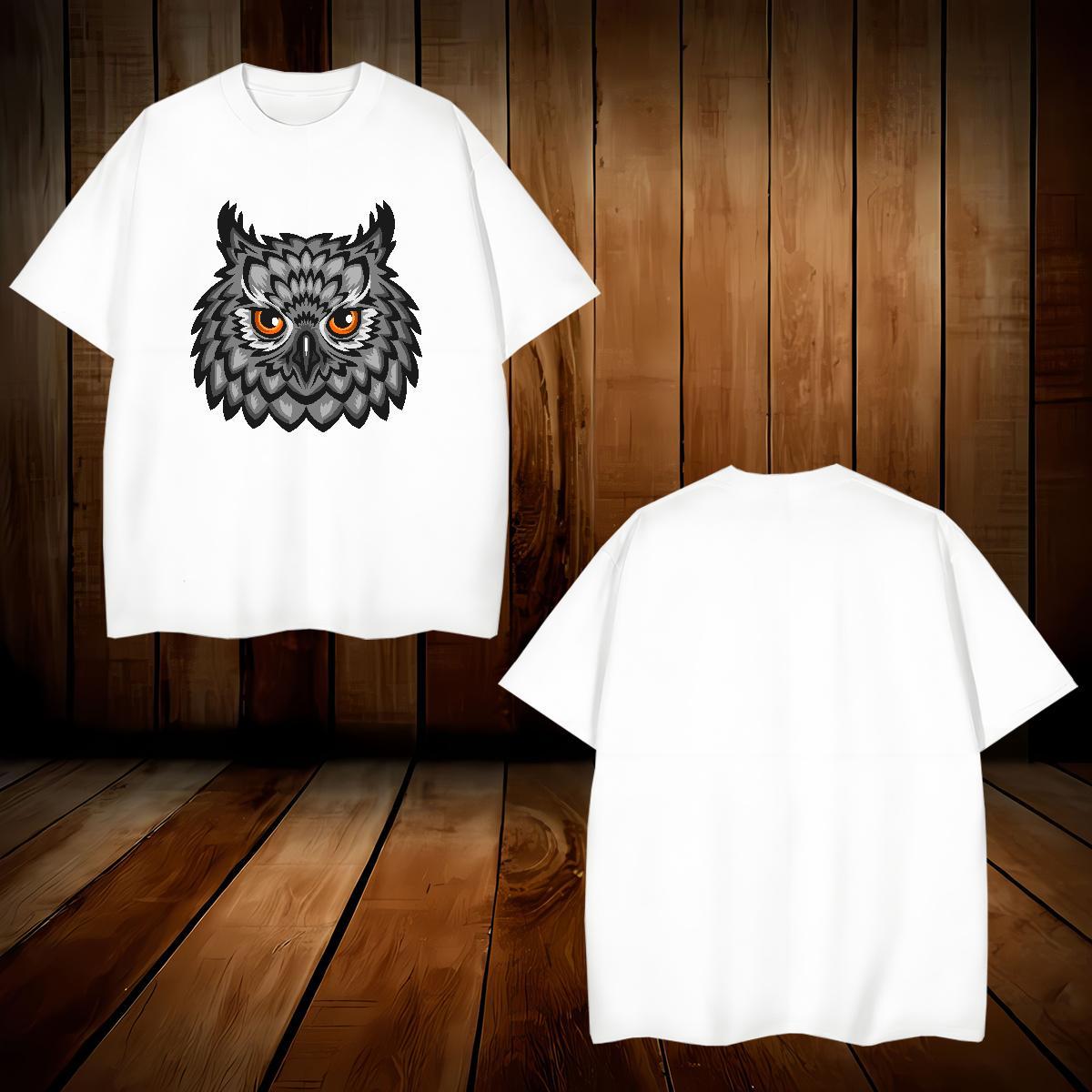 Soft T-Shirts owl Pure Cotton Spring Summer Floral Print 230g Cotton Mens Tshirts Designer Fashion Top Tees