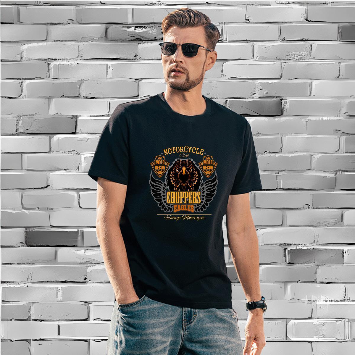 Designer T shirt eagle Breathable Short Sleeve Sports Casual Cartoon Printing L-4XL 230g 100% Cotton Men Tops Tees Classic Clothings