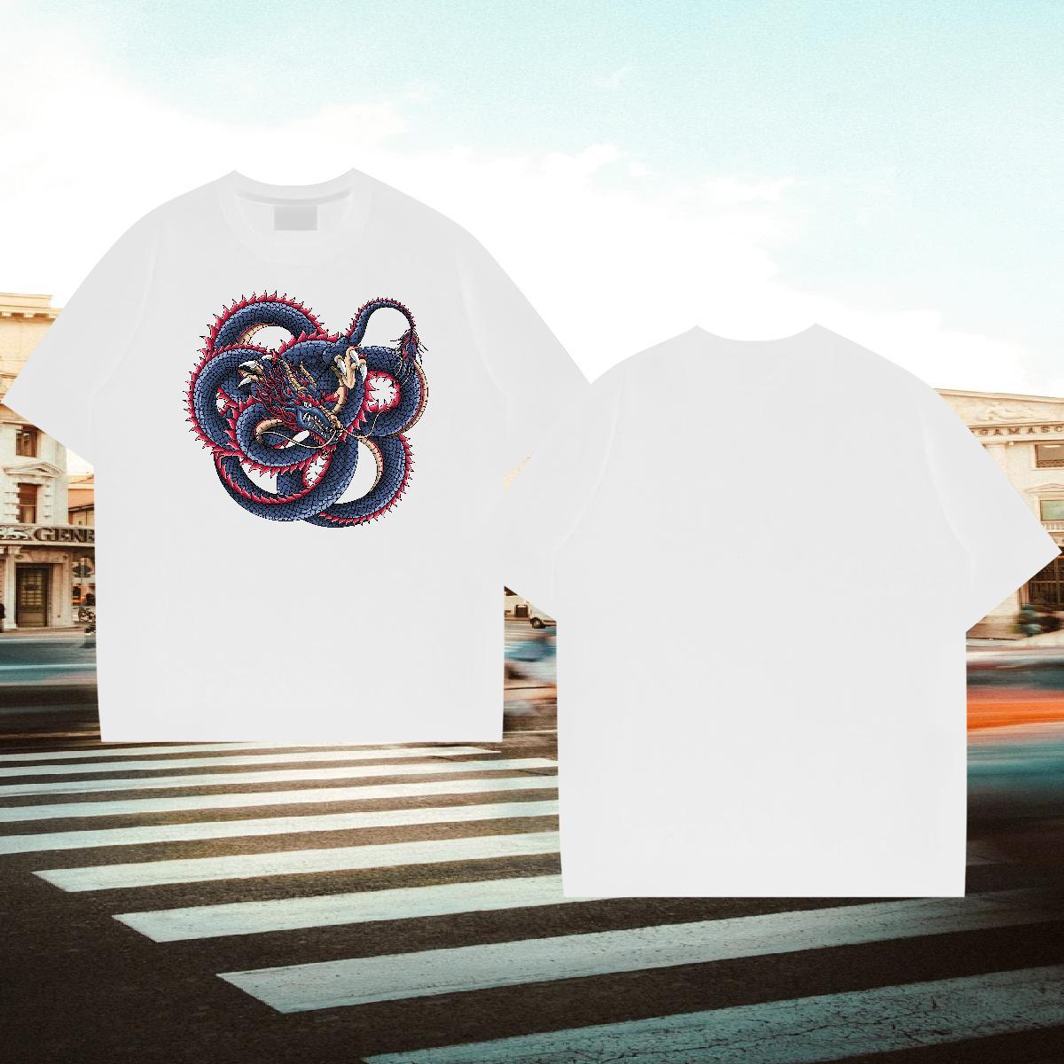 Loose Men Clothes T-Shirt Hip Hop 230g Cotton Custom Printed Short Sleeve Soft dragon Man T Shirts Designer Tees