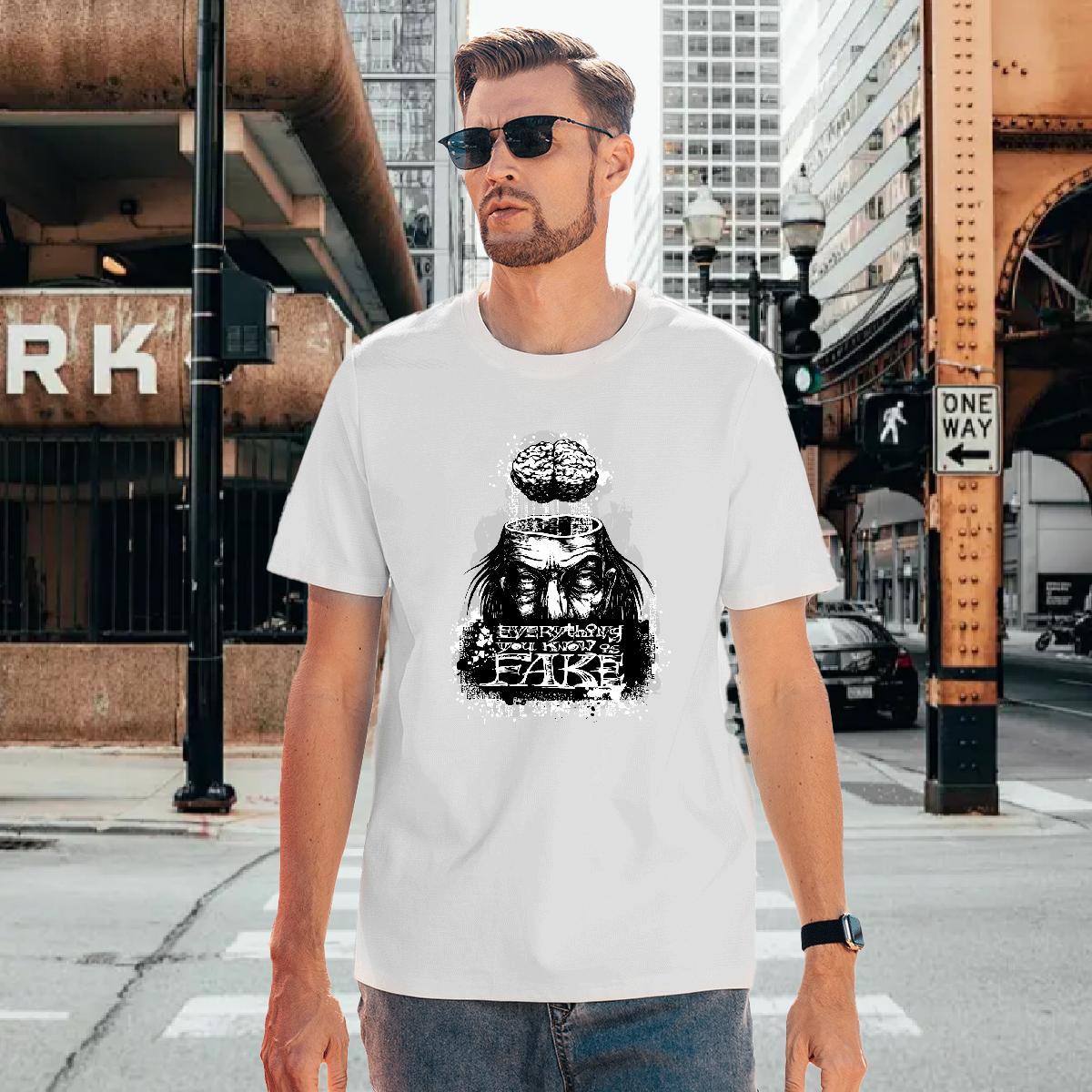 T shirt 100% Cotton 230g scary Street Breathable Short Sleeve Skull Men Tshirts Wholesale Free Shipping Tee Shirt