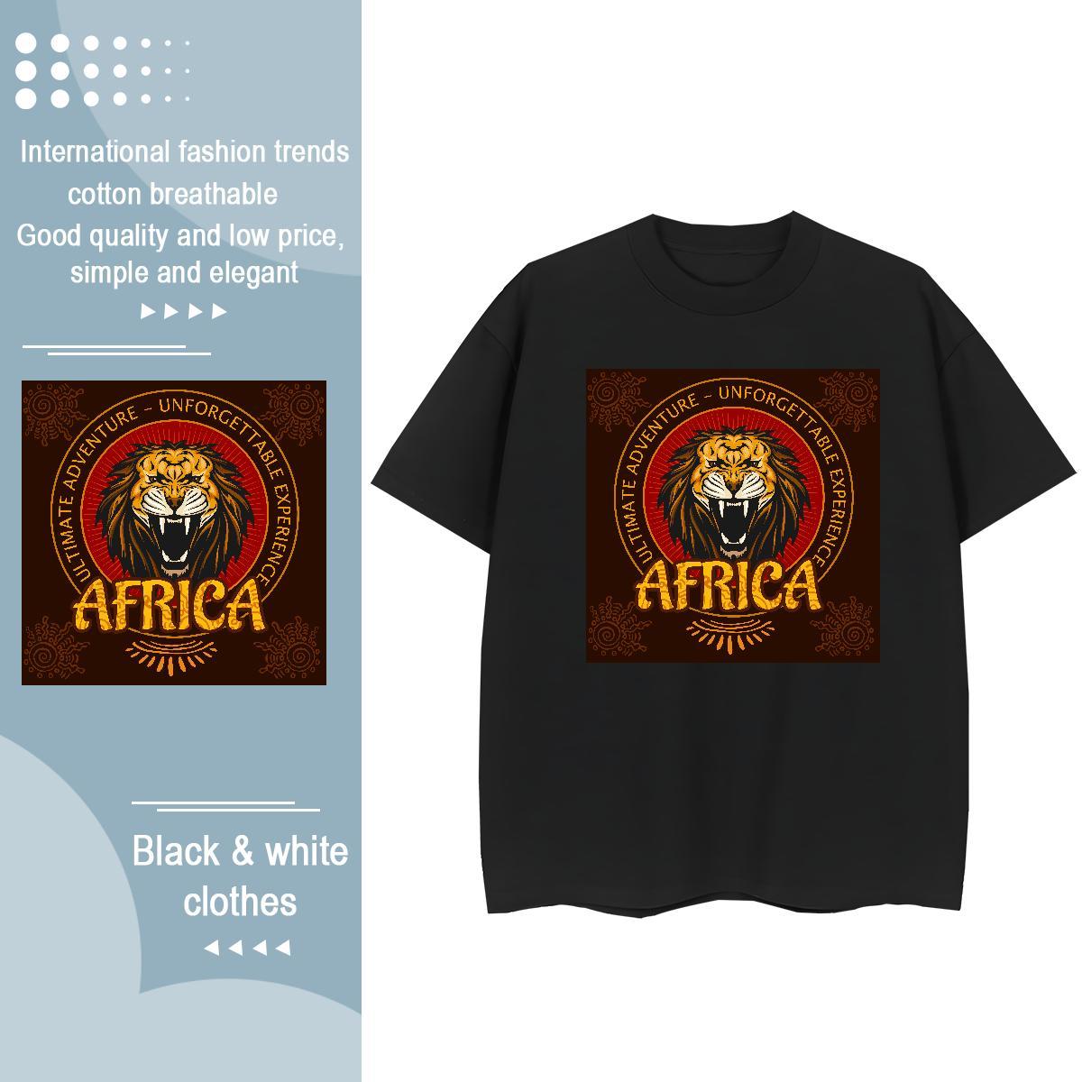 High Quality Men T Shirts lion Round Neck Short Sleeve Sport Black Oversized 100% Cotton 230g Tshirt for Man Woman 2024 Designer Top Tees