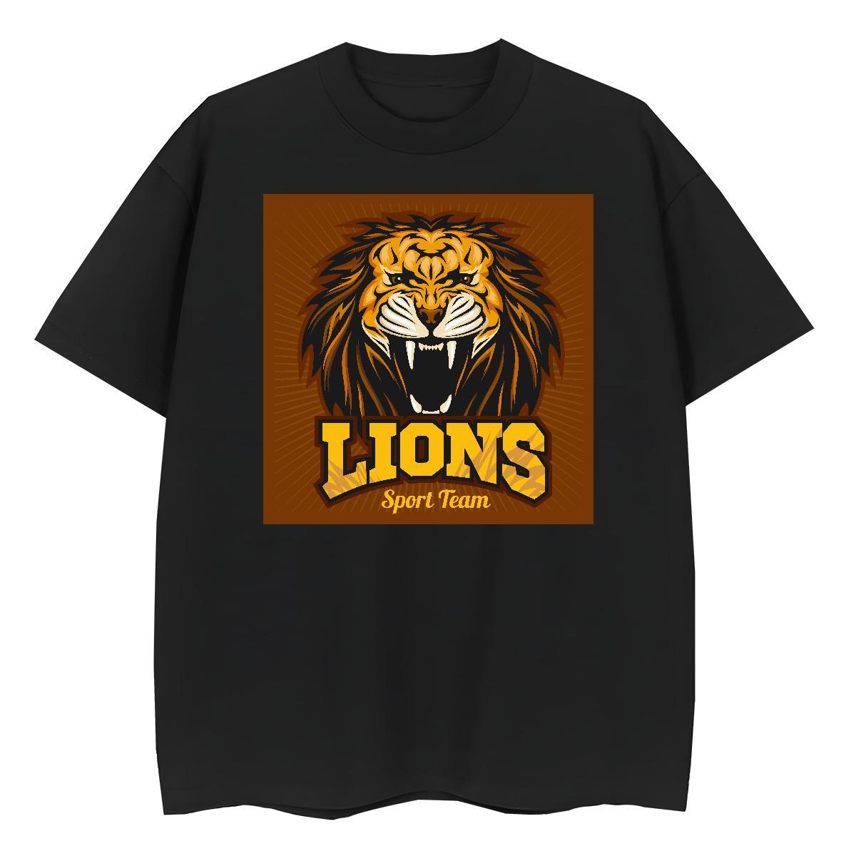 Designer Mens Tshirts lion Summer Casual 230g Pure Cotton Clothings Breathable Crew Neck Unisex T shirt DIY Printed