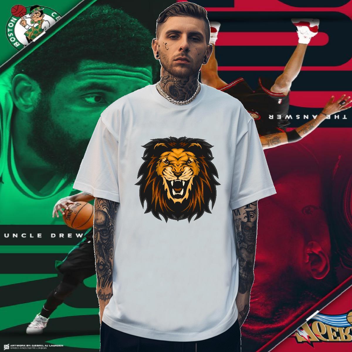 Wholesale T Shirt For Man lion Breathable Short Sleeve Daily Wear Cartoon Printing L-4XL 230g Pure Cotton Tshirt for Man Woman Fashion Designer Polos