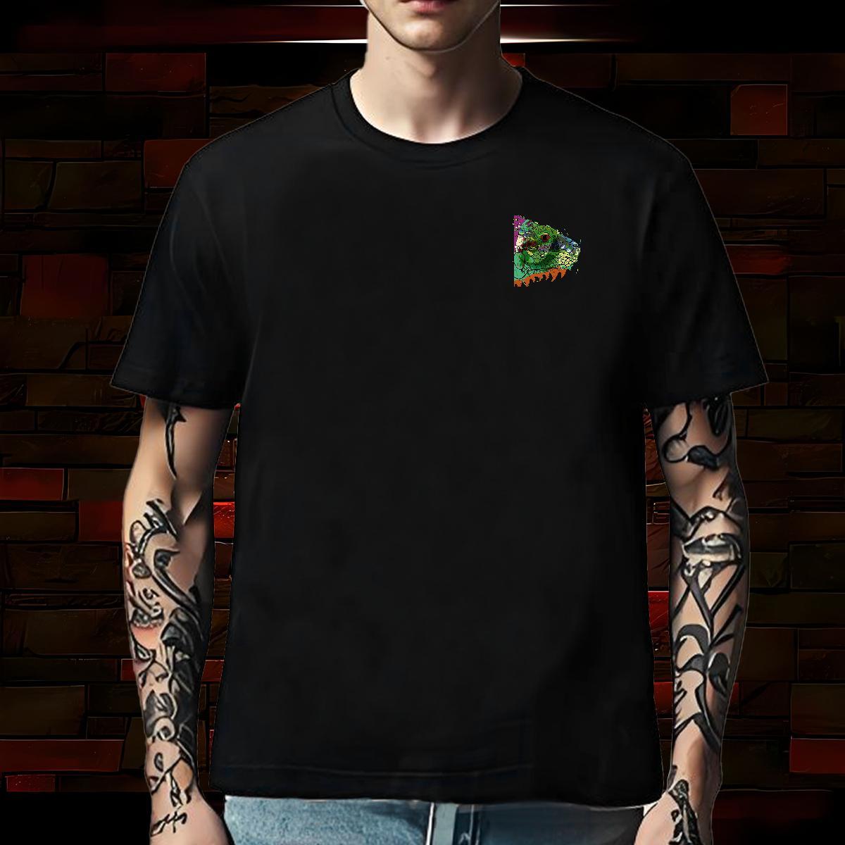Wholesale Mens Tshirts fish head Daily Outfit 230g Pure Cotton Tees O-Neck Short Sleeve Loose Mens T Shirts Custom Anime