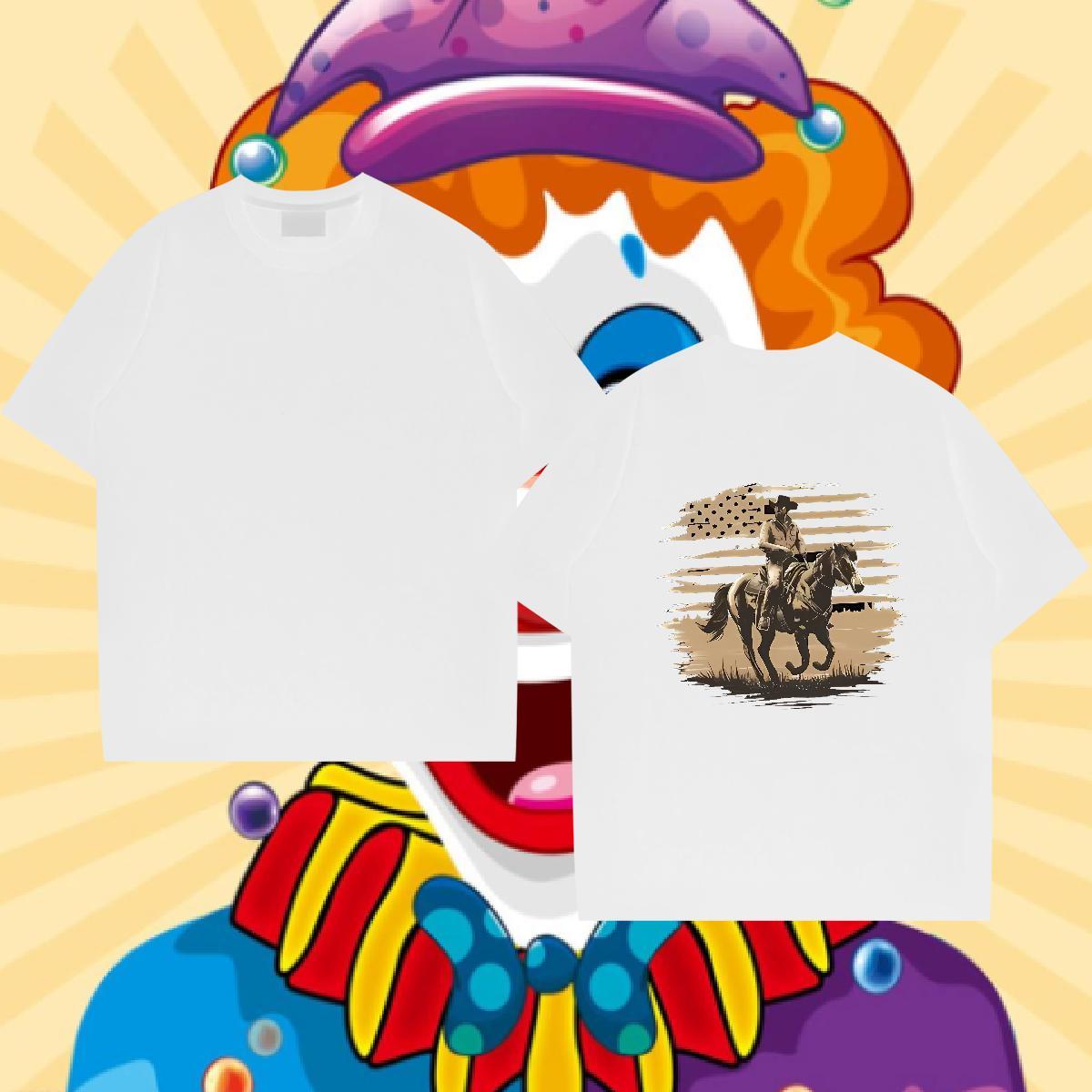 Stylist Couples T Shirts horse Casual 100% Cotton 230g Tees O-Neck Short Sleeve TOP Quality Mens T Shirts DIY Anime