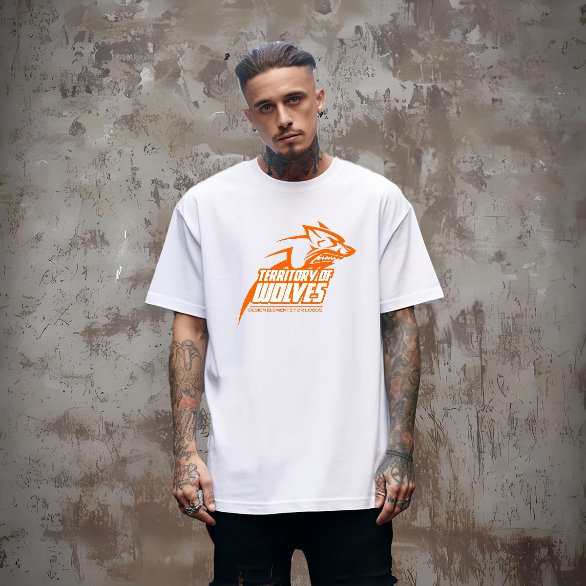 Soft Man T Shirts wolf Breathable Soft Beach Custom Cartoon 230g 100% Cotton Men Tees Stylist Polos