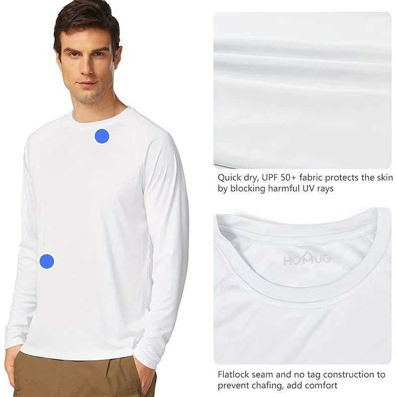 UV Mens Sun Protection Long Sleeve Summer UPF50+ Performance Quick Dry Men T-shirts Breathable Hiking Workout Pullover Tops XJ250621