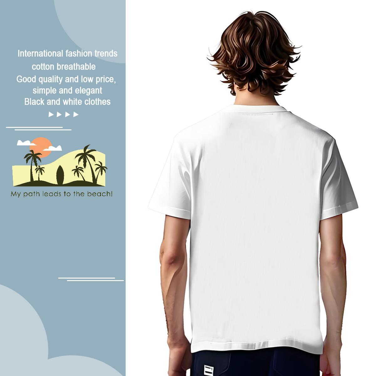 Cool Design wave 230g Cotton Men Tees High Street Hip Hop Breathable Short Sleeve T Shirt For Man Classic DIY Logo Oversized Clothes