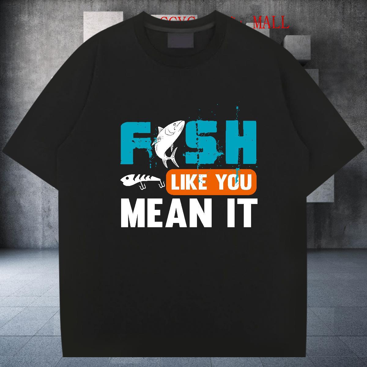 Free Shipping fish Men T Shirts Sports Casual Tshirt for Man Woman 100% Cotton 230g Stylist Breathable Short Sleeve Plus Size Cartoon Top Tees