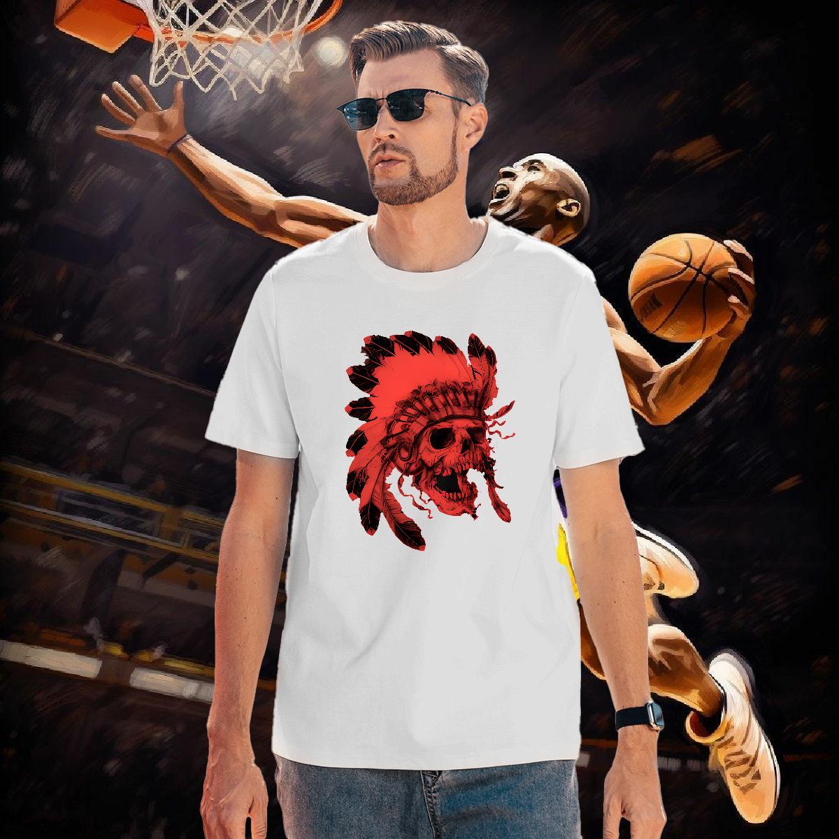 T Shirt For Man 230g 100% Cotton scary Summer Casual Breathable Short Sleeve Custom Printed Men Tshirts New Arrival Wholesale Wear