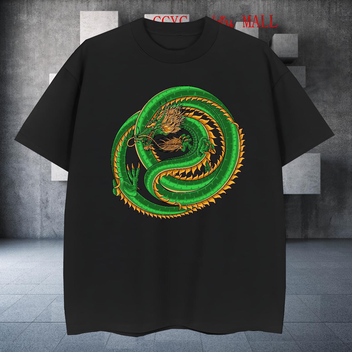 Designer Tshirts Street wear Hip Hop 100% Cotton 230g DIY Printed Short Sleeve Soft dragon Man T Shirts New Designer Wear