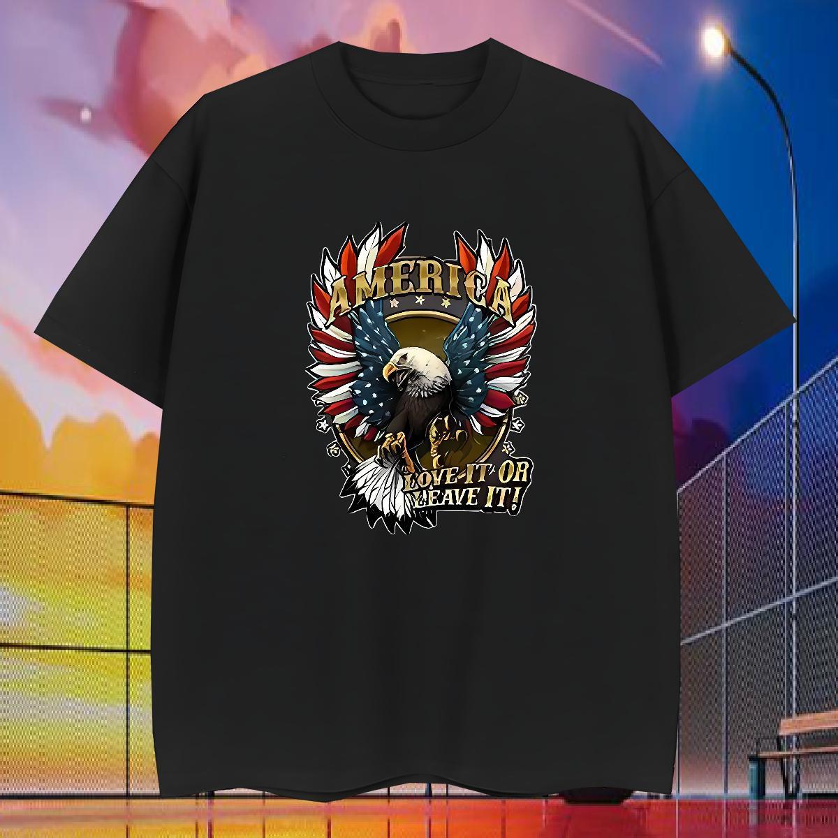 2024 Designer Men Clothes T-Shirt eagle Sport 230g Cotton Tops Tees Crew Neck Breathable TOP Quality T-Shirts White Plus Size