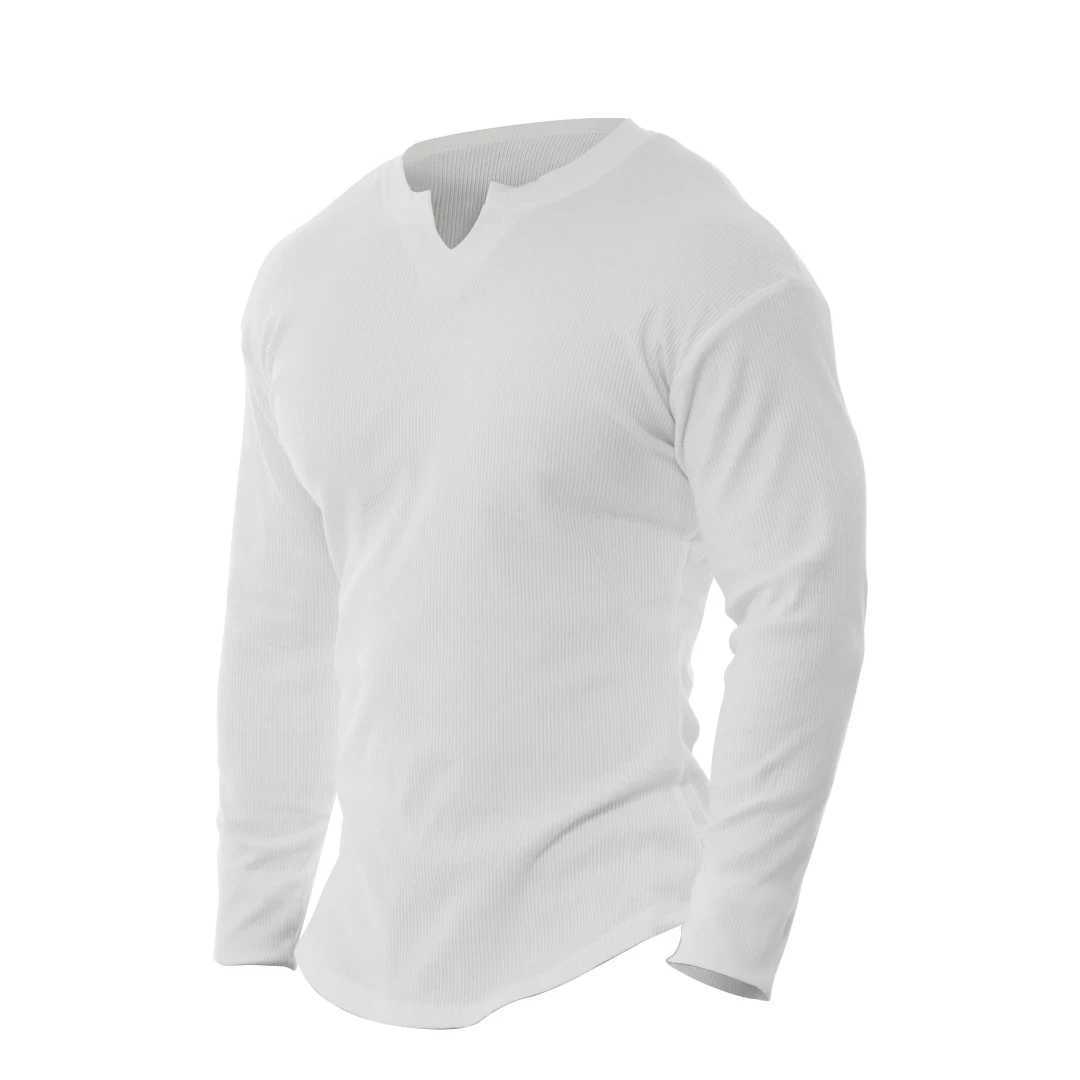 2024 Sports Long sleeved T-shirt Mens V-neck Tight Moisture wicking High Elastic Ironing Training Running and Fitness BottomXJ240819