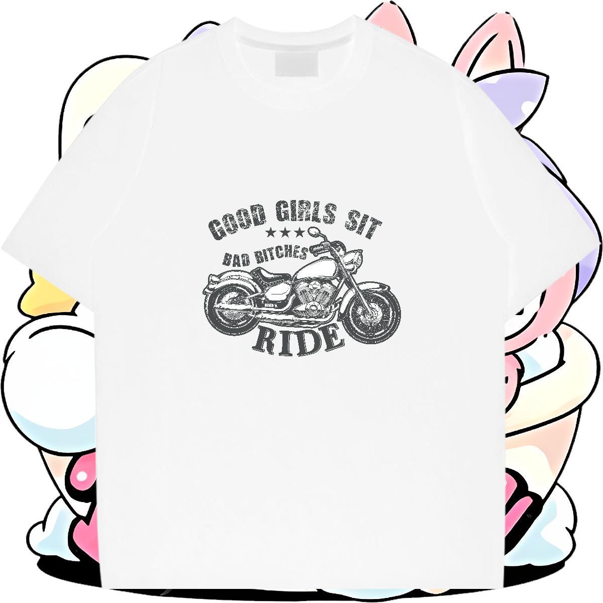 Comfortable motorbike 230g Pure Cotton Men Tshirts Hip Hop Street Crew Neck Breathable T-Shirts for Men Classic Casual DIY Printed Tee Shirt