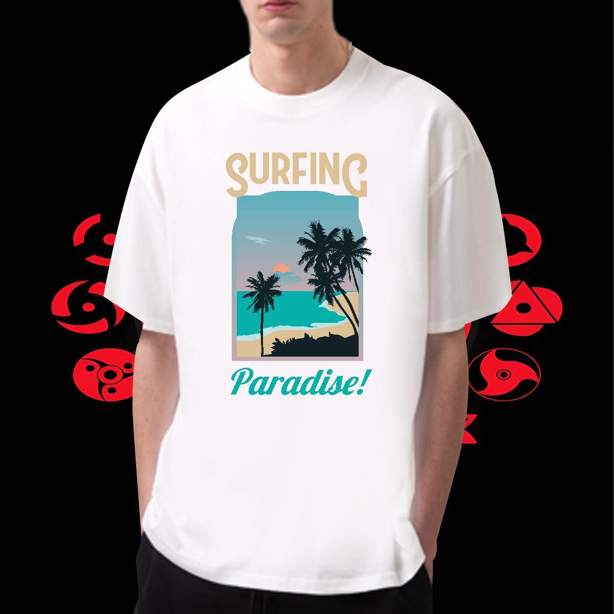 Wholesale Couples T Shirts Outdoor 230g Cotton White Plus Size O Neck Short Sleeves sea Man T Shirts Fashion New Clothings