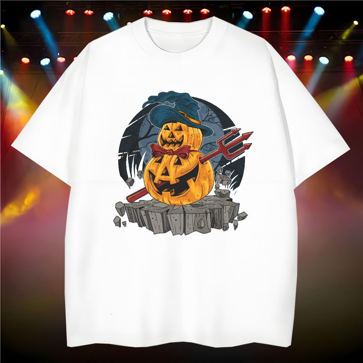 High Quality T Shirt For Man halloween Breathable Short Sleeve Street Wear Anime Print 100% Cotton 230g Men Tops Tees New Arrival Clothings