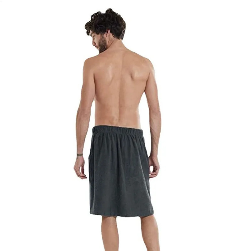 Arrival Bath Towel Set with Magic Tape Pocket and Wearable n for Men in Shower Room or Bathhouse 240819
